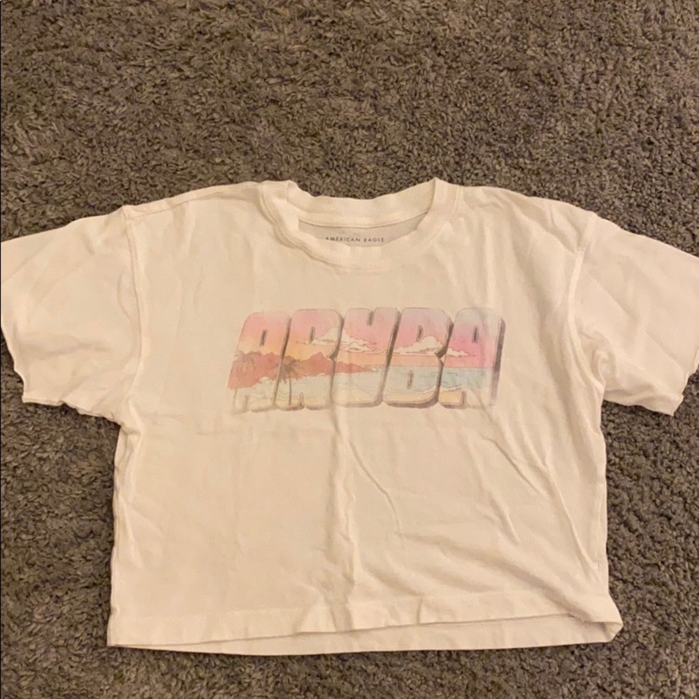American eagle cropped aruba t-shirt